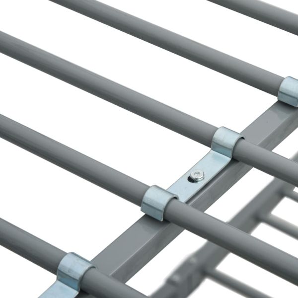 Рамка за двуетажно легло, сива, метал, 140x200 см/90x200 см