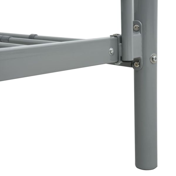 Рамка за двуетажно легло, сива, метал, 140x200 см/90x200 см