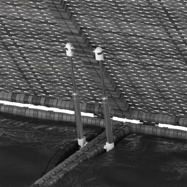 Кутия за градински възглавници PE Ратан 291x100,5x104 см сива