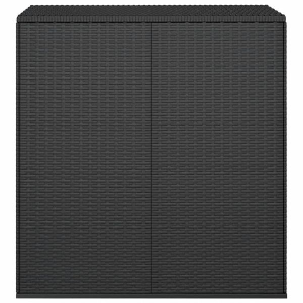 Кутия за градински възглавници PE ратан 100x49x103,5 см черна