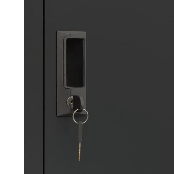 Заключващ се шкаф, антрацит, 38x45x180 см, стомана