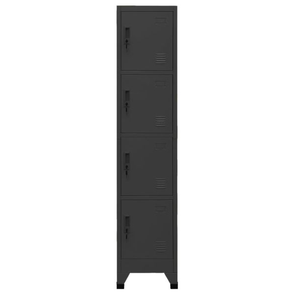 Заключващ се шкаф, антрацит, 38x45x180 см, стомана