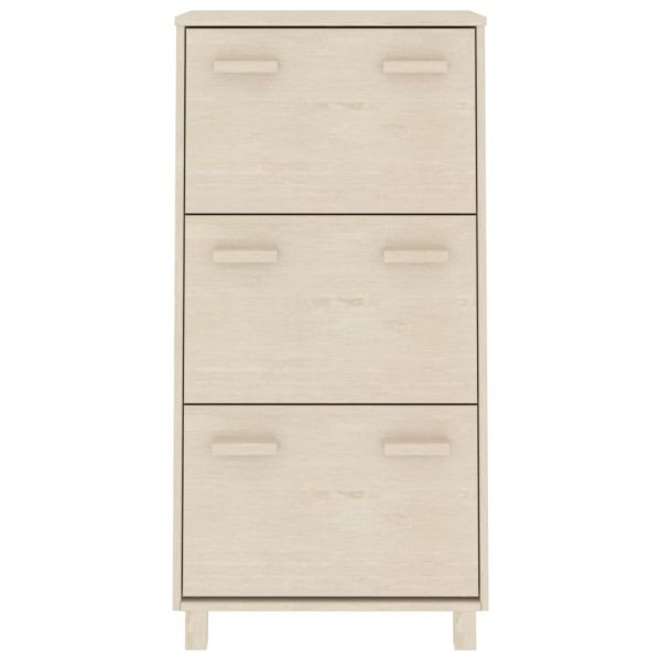 Шкаф за обувки HAMAR, меденокафяв, 59,5x35x117 см, бор масив