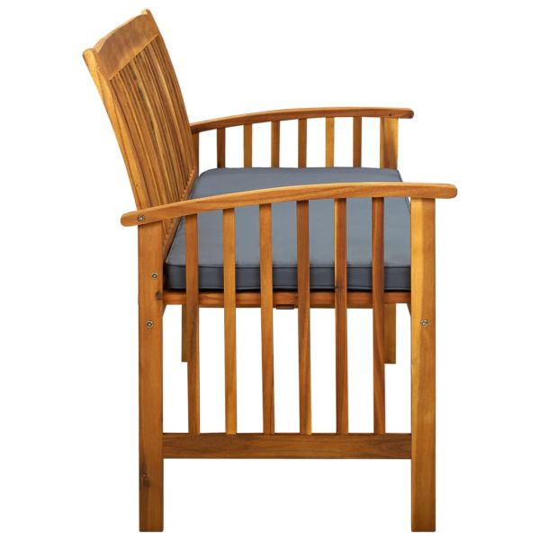 Градинска пейка с възглавница, 147 cм, акация масив