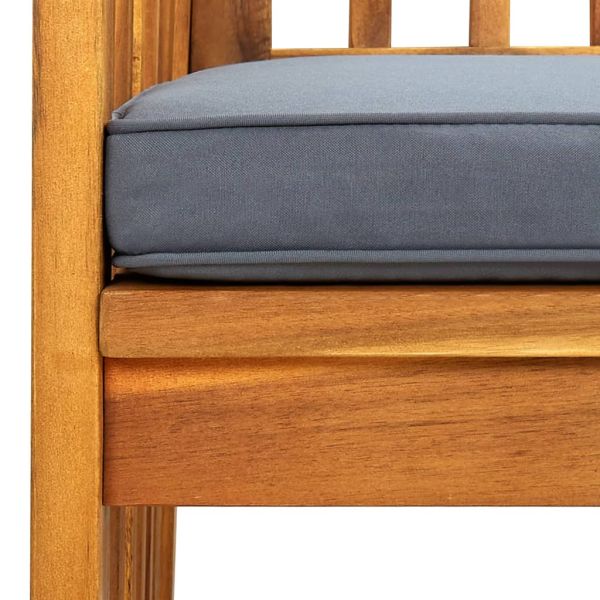 Градински трапезни столове с възглавници, 3 бр, акация масив