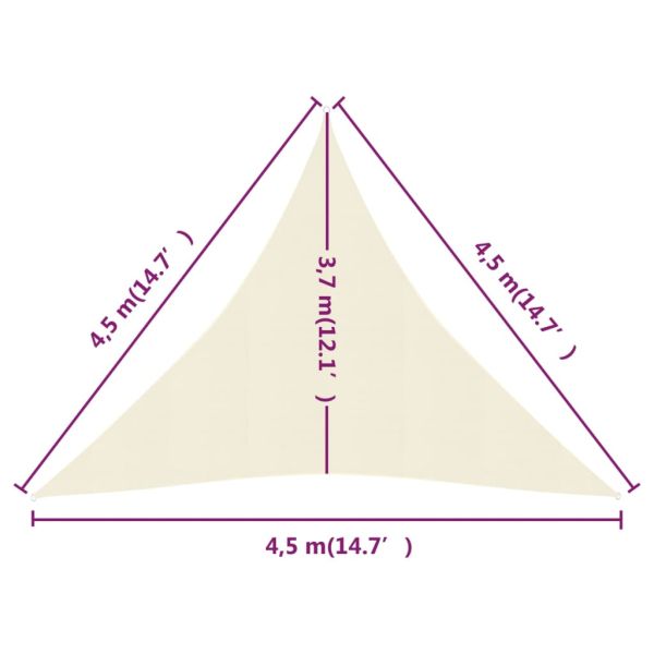 Платно-сенник, 160 г/м², кремаво, 4,5x4,5x4,5 м, HDPE