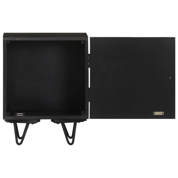 Нощно шкафче с месингова предна част 40x30x50 см манго масив