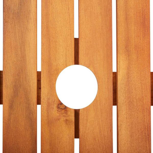 Градински трапезен комплект с възглавници 3 части акация масив