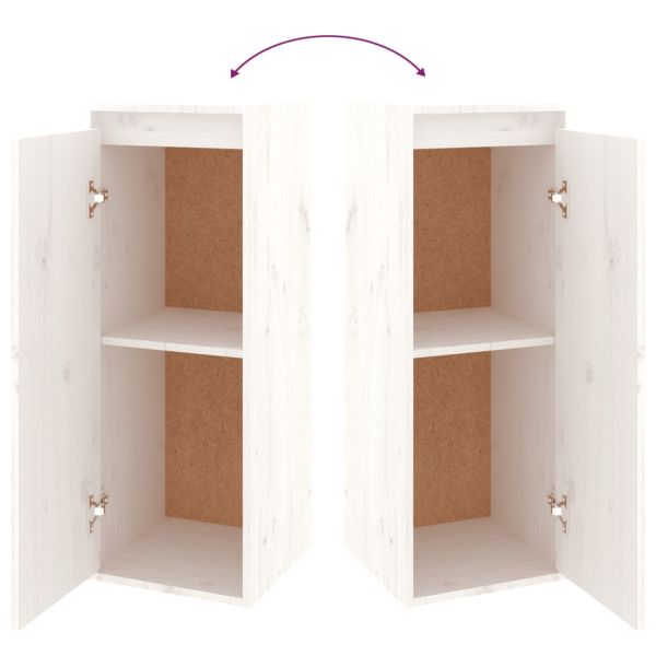 ТВ шкафове, 6 бр, бели, бор масив