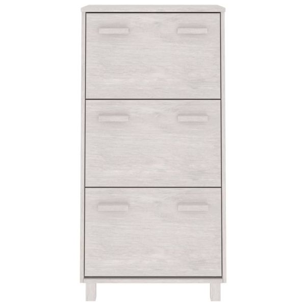 Шкаф за обувки HAMAR, бял, 59,5x35x117 см, бор масив