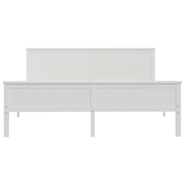 Рамка за легло, бяла, бор масив, 200x200 см