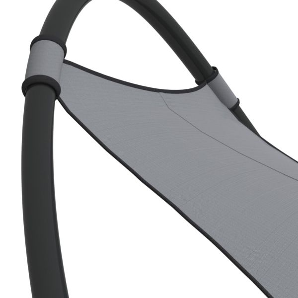 Люлеещ се шезлонг с колела стомана и textilene плат сив