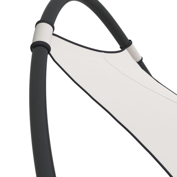 Люлеещ се шезлонг с колела стомана и textilene плат кремав