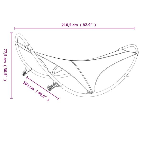 Люлеещ се шезлонг с колела стомана и textilene плат кремав
