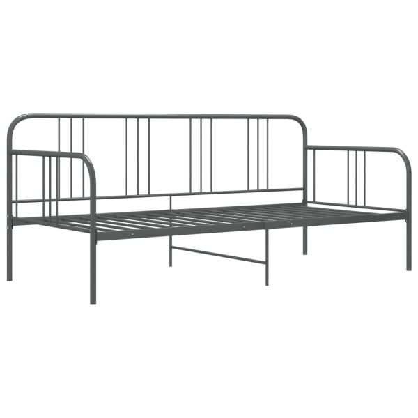 324751 Sofa Bed Frame Grey Metal 90x200 cm