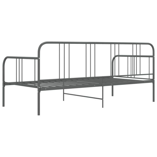324751 Sofa Bed Frame Grey Metal 90x200 cm