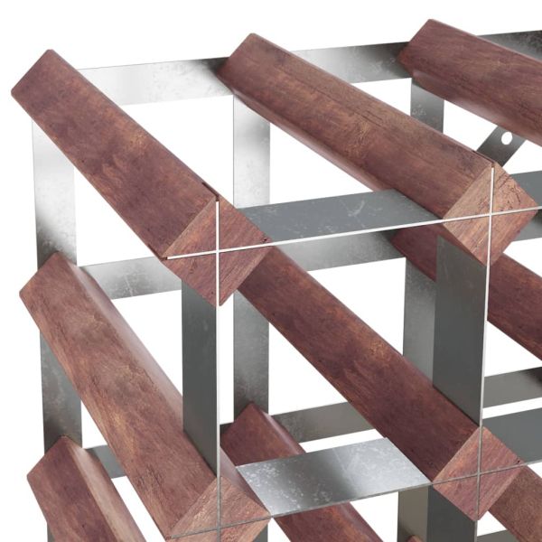 Стойка за вино за 72 бутилки, кафява, бор масив