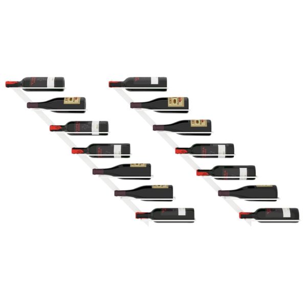 Стойки за вино за стенен монтаж за 7 бутилки 2 бр бели метални