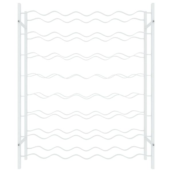 Стойка за вино за 48 бутилки, бяла, метал