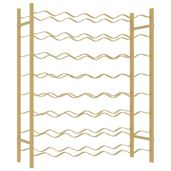 Стойка за вино за 48 бутилки, златиста, метална