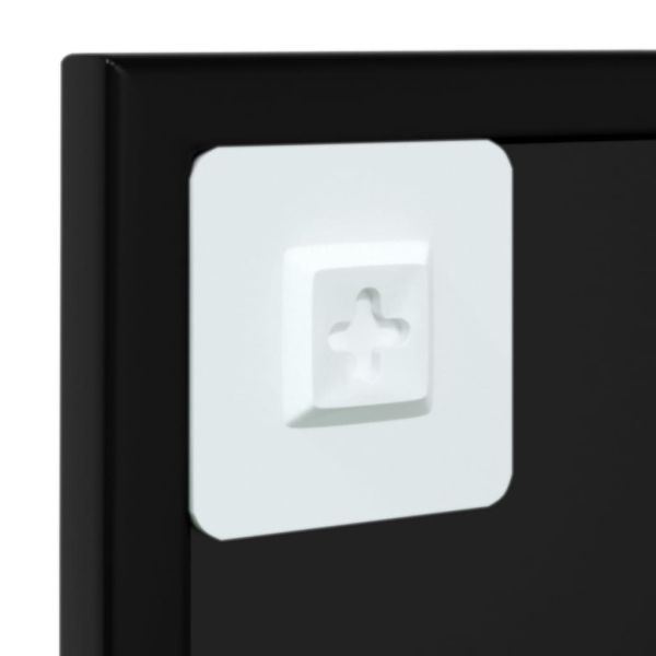 Огледало за стена, черно, 60x60 см, метал