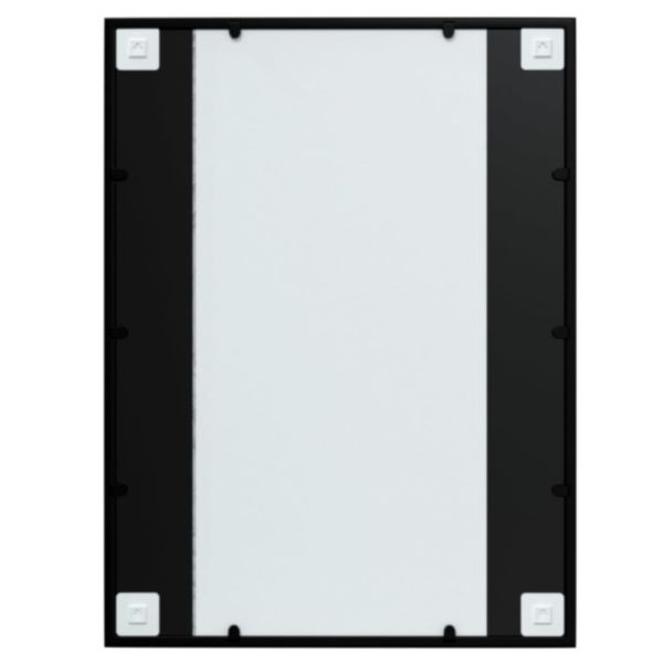 Огледало за стена, черно, 80x60 см, метал