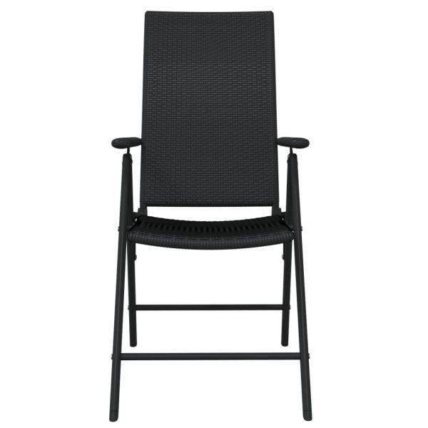 Градински трапезен комплект, 9 части, черен