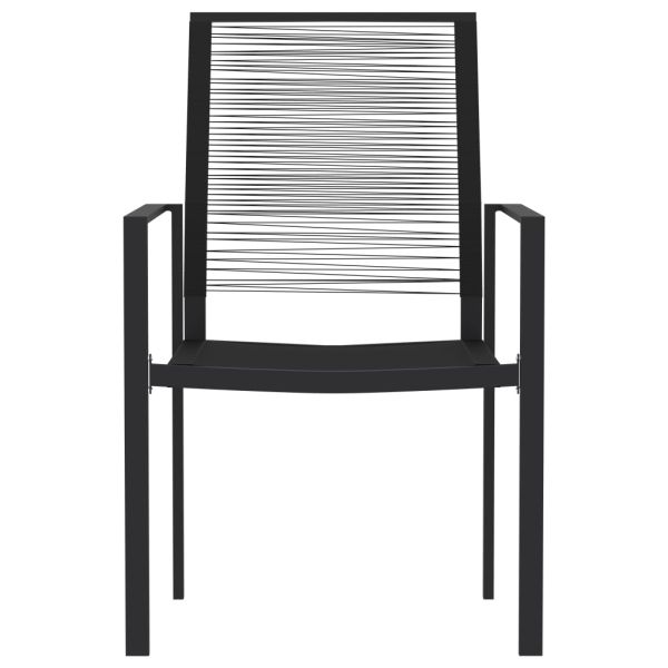 Градински трапезен комплект, 9 части, черен