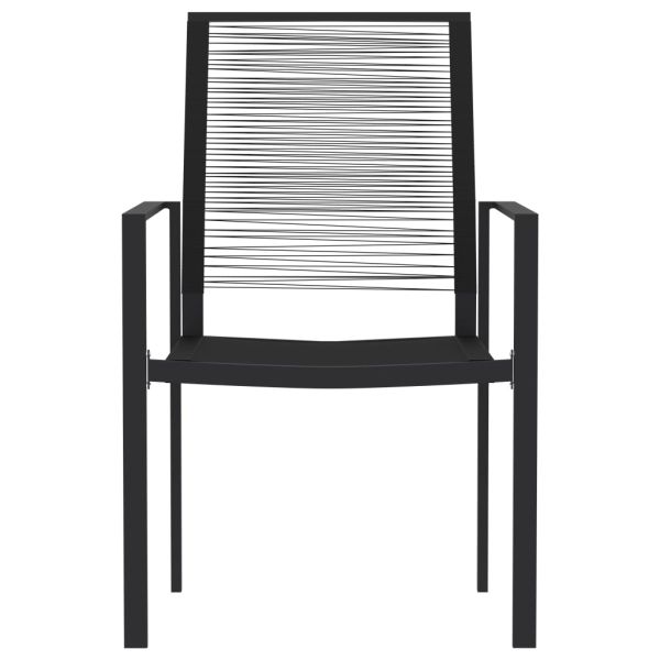 Градински трапезен комплект, 9 части, черен