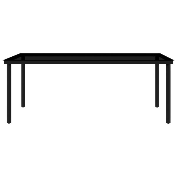 Градински трапезен комплект, 9 части, черен