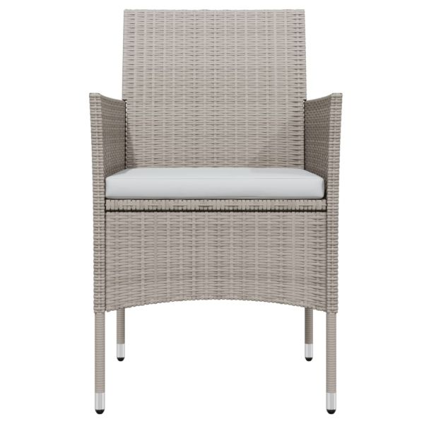 Градински трапезен комплект с възглавници 7 части бежово/черно