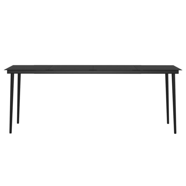 Градински трапезен комплект 9 части с възглавници сиво и черно