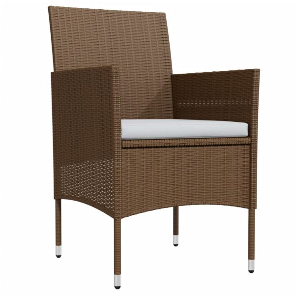 Градински комплект 9 части с възглавници кафяво и черно