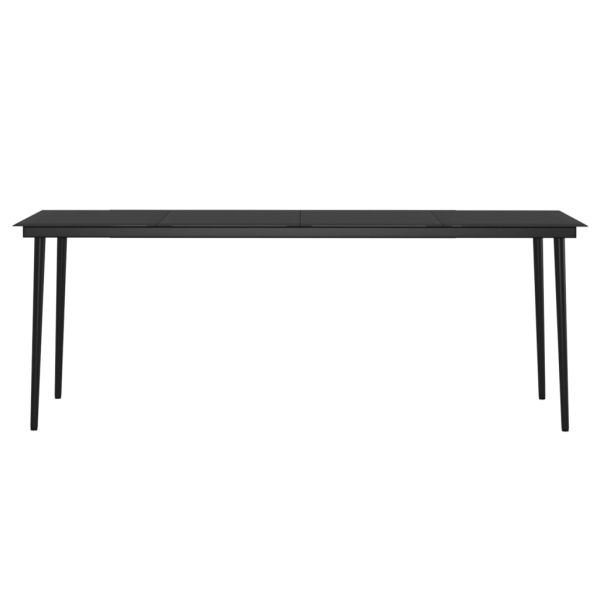 Градински трапезен комплект с възглавници 7 части, кафяво/черно