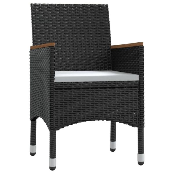 Градински трапезен комплект възглавници 9 части черен