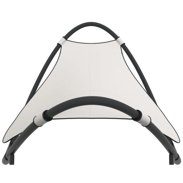 Люлеещ се шезлонг с колела стомана и textilene плат кремав