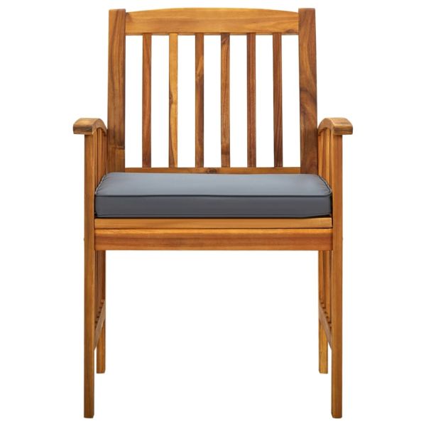 Градински трапезен комплект с възглавници 5 части акация масив