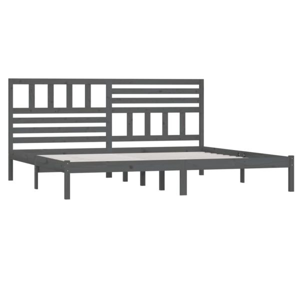 Рамка за легло, сива, бор масив, 200х200 см