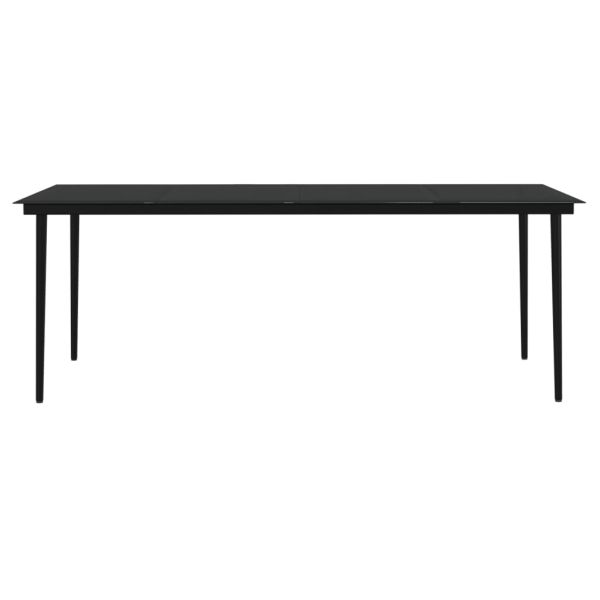 Градински трапезен комплект възглавници 9 части черен