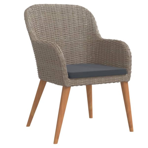 Градински трапезен комплект възглавници 9 части кафяв