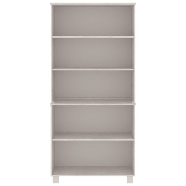 Висок шкаф HAMAR, борово дърво масив, бял