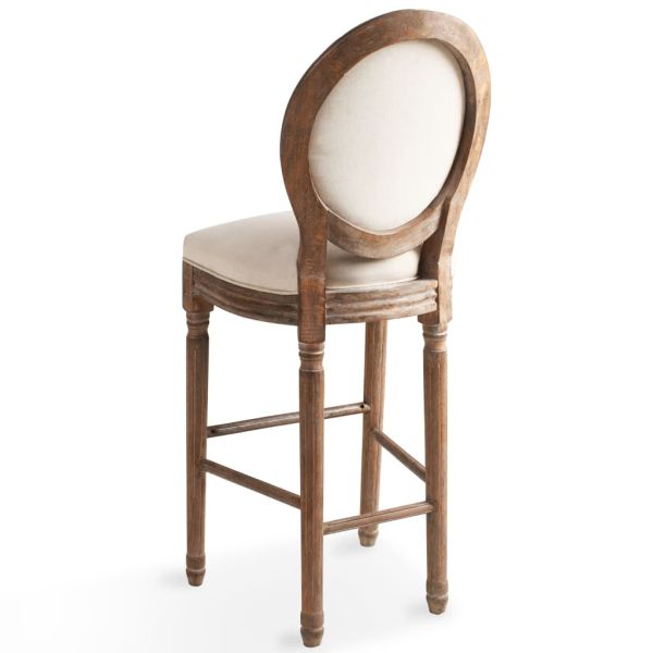 Бар табуретки, 2 бр, бели, лен