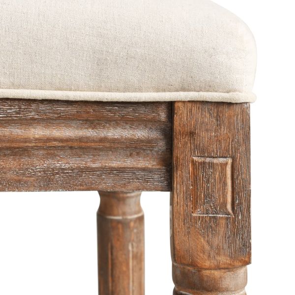 Бар табуретки, 2 бр, бели, лен