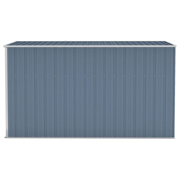 Градинска барака, сива, 118x288x178 см, поцинкована стомана