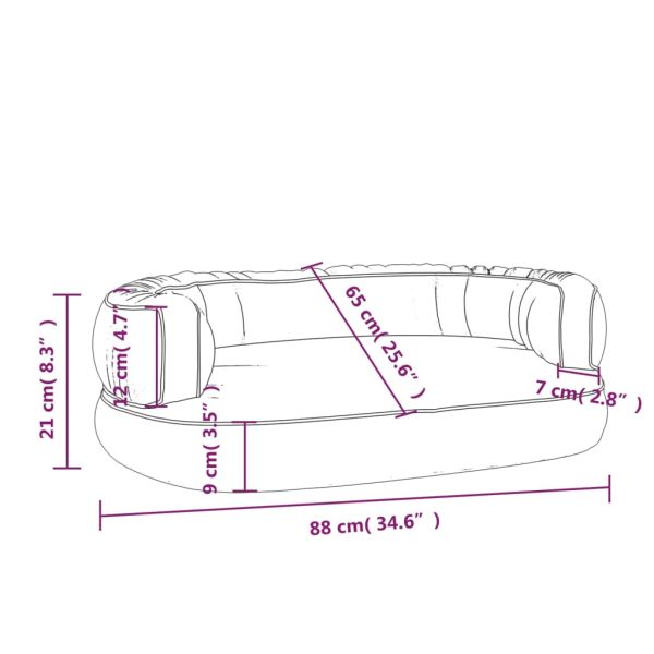 Ергономично кучешко легло тъмносиньо 88x65 см изкуствена кожа