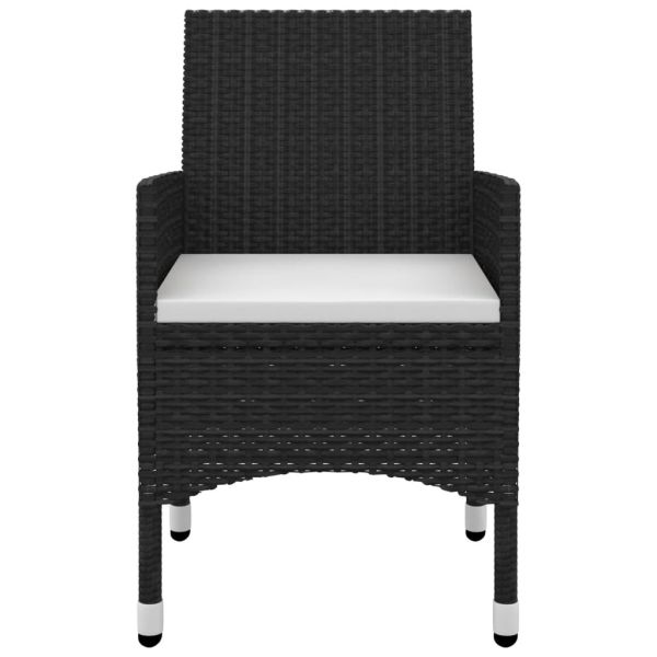 Градински комплект с възглавници, 9 части, полиратан и стъкло