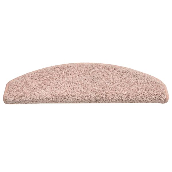 Изтривалки за стълби, 15 бр., 65x21x4 см, светлорозови, полукръгли, големи