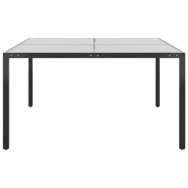 Градинска маса антрацит 130x130x72 cм стомана и стъкло