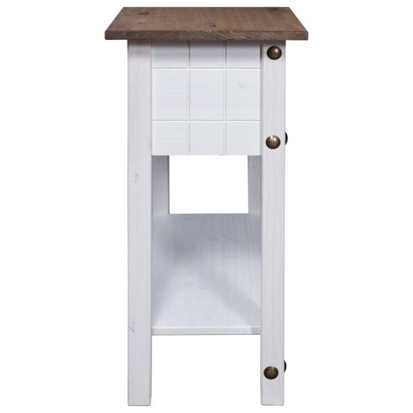 Конзолна маса мексикански бор стил Корона бяла 90x34,5x73 cм