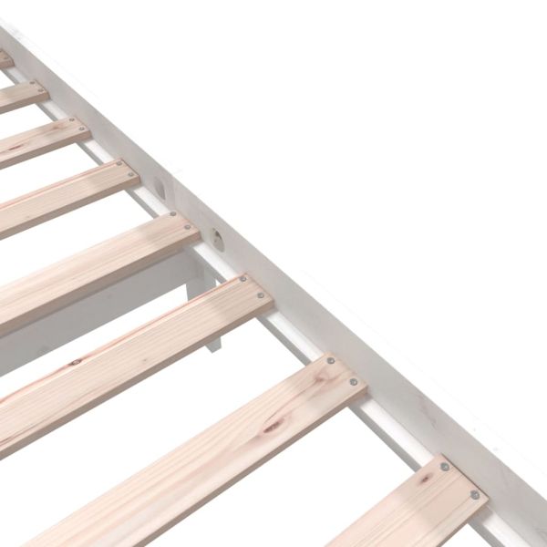 Рамка за легло, бяла, бор масив, 150x200 cм, King Size